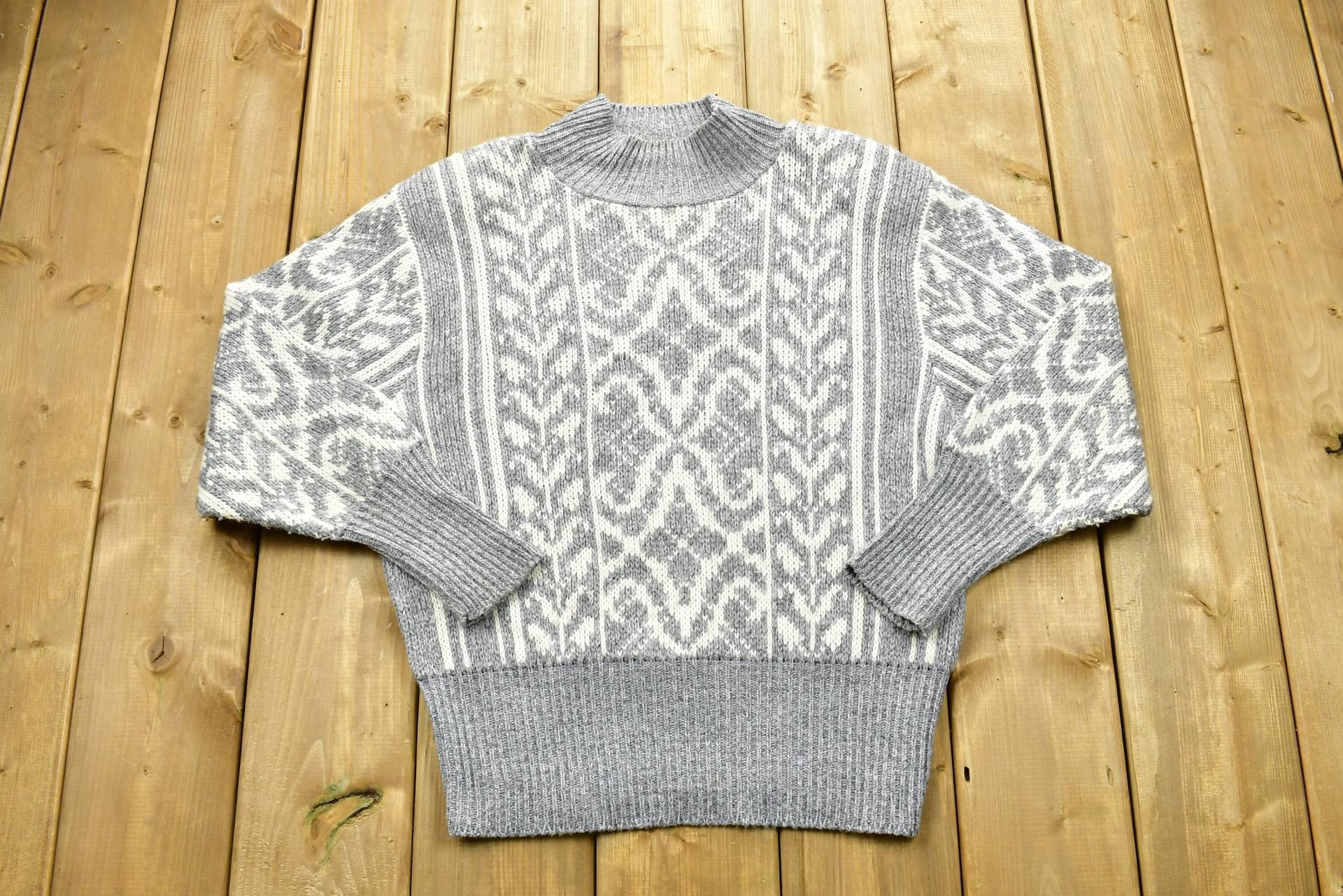 Vintage Garland Strickpullover/Made in Usa 90Er Jahre Rundhalsausschnitt Muster Pullover Outdoor Handgestrickt von Lostboysvintage