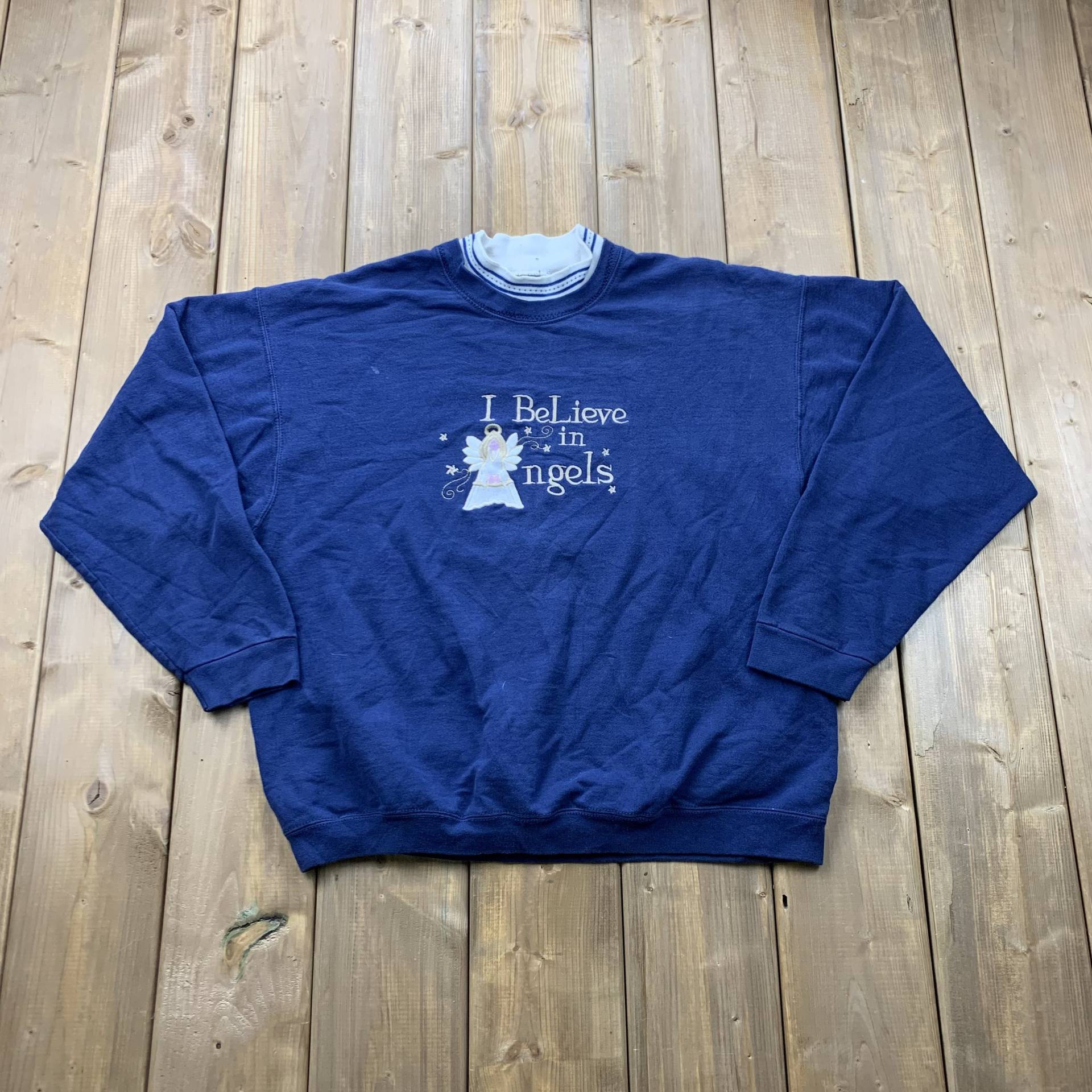 "Vintage ""I Believe in Angels"" Rundhalsausschnitt Mit Stickerei/90Er Jahre Tiere Vintage Sweatshirt American Streetwear Pullover." von Lostboysvintage