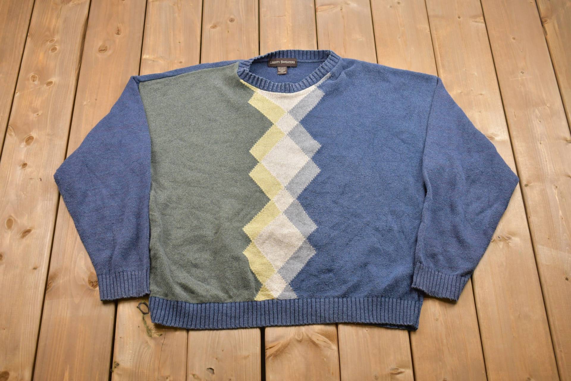 Vintage Liberty Sweaters Strickpullover/Made in Usa 90Er Jahre Rundhals Muster Pullover Outdoor Sweatshirt Vintage Liberty Sweaters Strickpullover/Made in Usa 90Er Jahre Rundhals Muster Pullover Outdoor Sweatshirt von Lostboysvintage