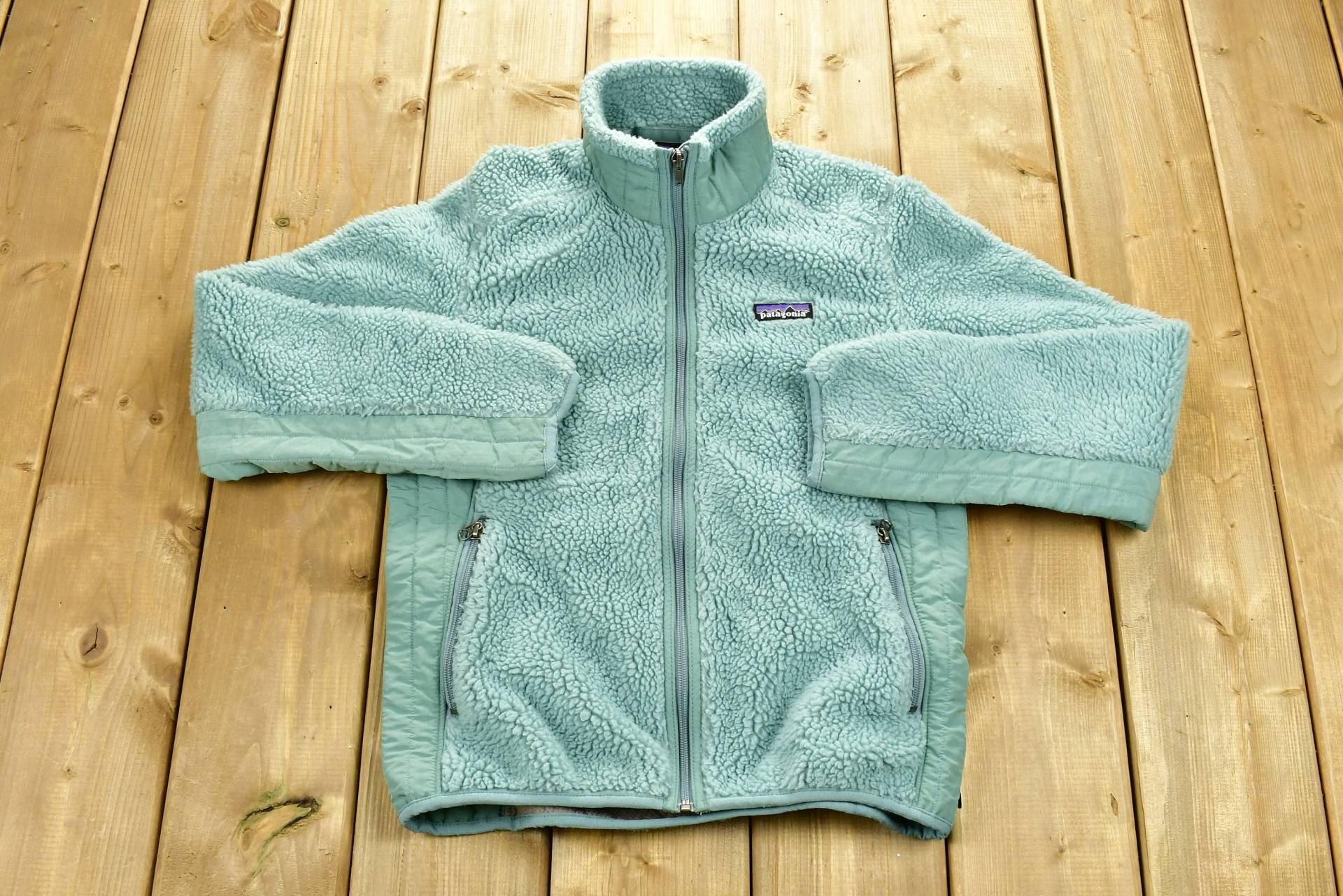 Vintage Patagonia Synchilla Deep Pile Fleece Damen Pullover/Grünes Full Zip Streetwear Athleisure Wandern von Lostboysvintage