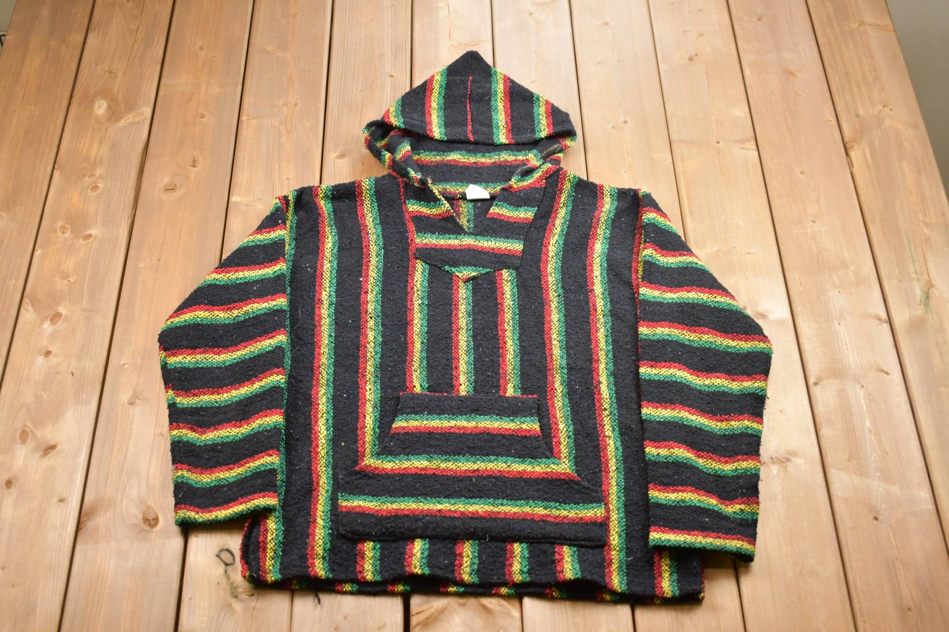 Vintage Strickdecke Kapuzenpullover/90Er Jahre Recyceltes Material Musterpullover Outdoor Pullover Sweatshirt von Lostboysvintage