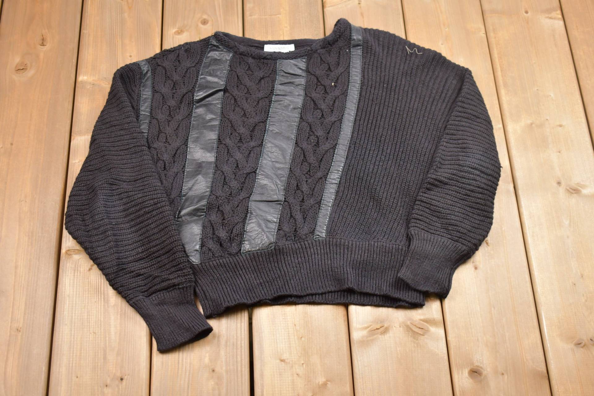 Vintage Susann D Strickpullover/90Er Jahre Rundhalsausschnitt Musterpullover Outdoor Handgestrickt Pullover Sweatshirt von Lostboysvintage