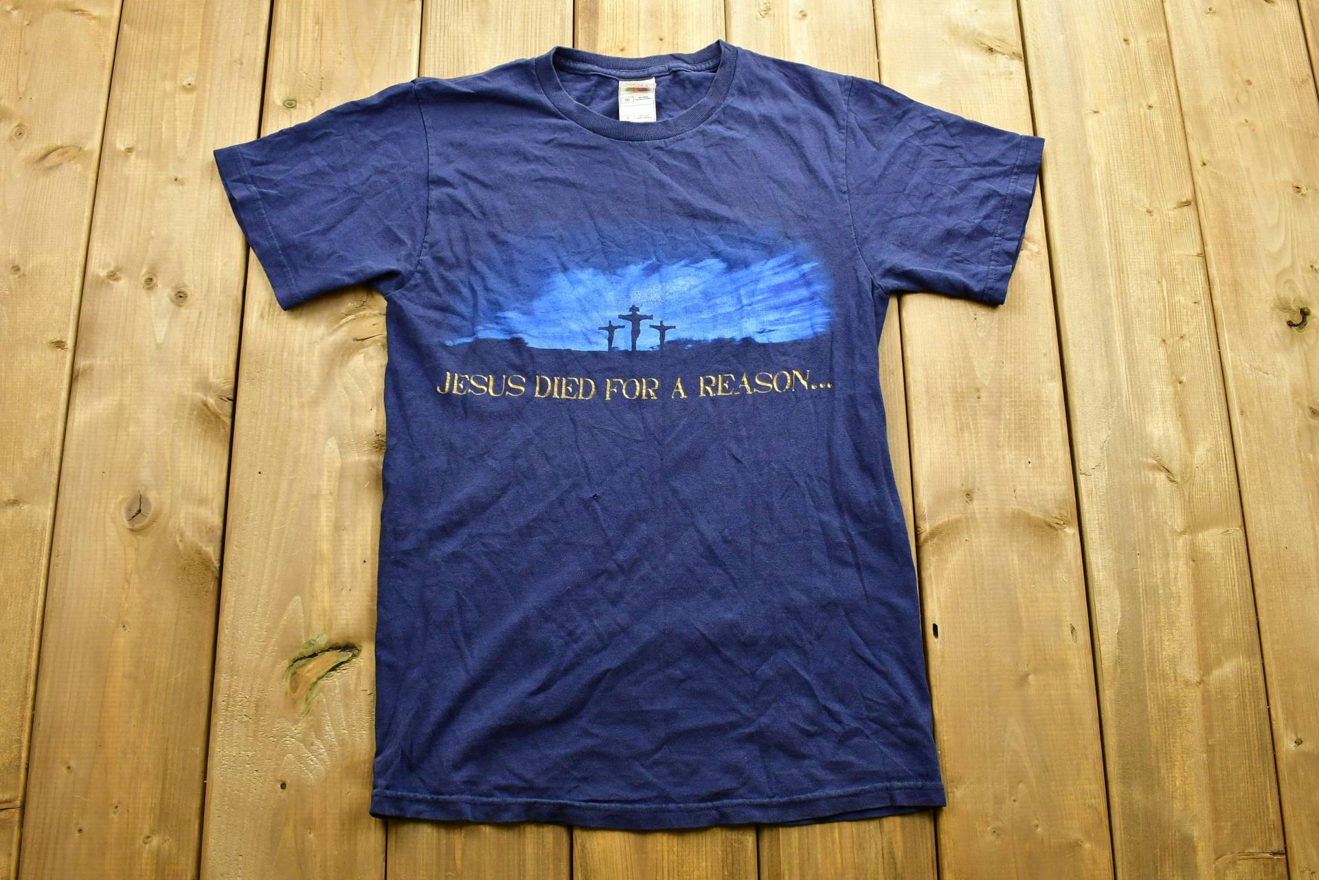Vintage T-Shirt 2001 „Jesus Starb Aus Einem Grund"/Grafik 80Er 90Er Jahre Streetwear Retro-Stil Jesus-T-Shirt Vintage-Religiöses von Lostboysvintage