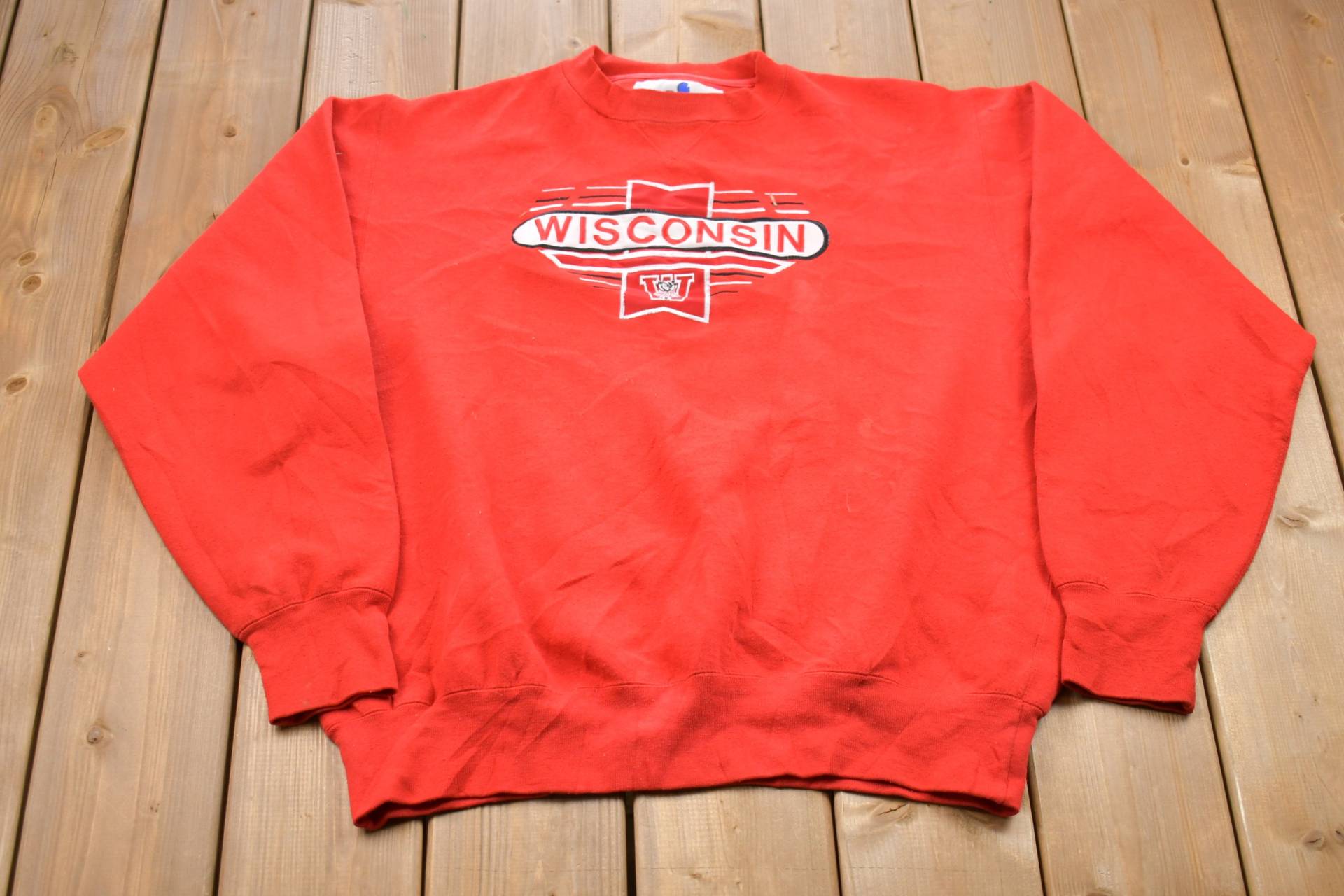 Wisconsin Badgers 1990S Besticktes College-Sweatshirt Mit Rundhalsausschnitt/Sweatshirt Sportswear Americana von Lostboysvintage