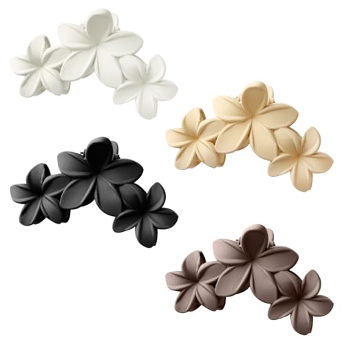 Lotsdonxia Haarspangen in Blumenform, französische Haarklammern für Frauen und Mädchen, starker Halt, Haarspangen für dickes oder dünnes Haar, modisches Haar-Accessoire, 4 Stück von Lotsdonxia