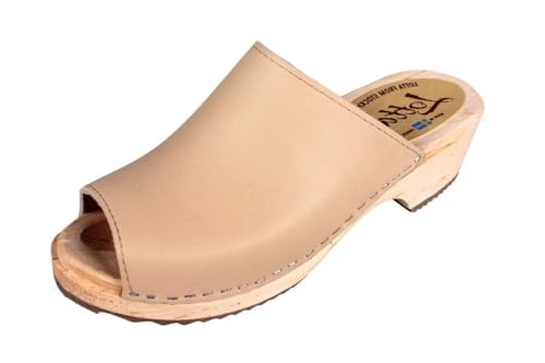 Lotta From Stockholm Swedish Berit Open Toe Clog Sandale I Slip on Schuhe für Frauen Handgefertigt in Schweden I Stützende Erlenholzbasis mit palominofarbenem echtem italienischen Leder I Größe 42 Lotta From Stockholm Swedish Berit Open Toe Clog Sandale I Slip on Schuhe für Frauen Handgefertigt in Schweden I Stützende Erlenholzbasis mit palominofarbenem echtem italienischen Leder I Größe 42 von Lotta From Stockholm