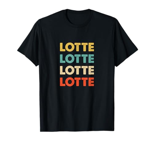 Lotte Damen Personalisiertes Lotte Name T-Shirt Schwarz Klein EU Klassisch Crew-Ausschnitt Regular von Lotte Vorname T-Shirts & Geschenke