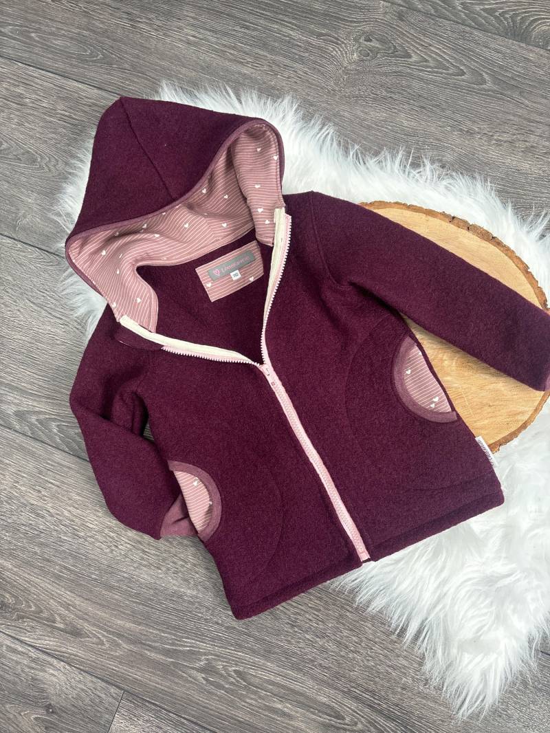 Walkjacke Gr. 56 - 164 Beere Altrosa Ungefüttert Wollwalk von LotteKarliese