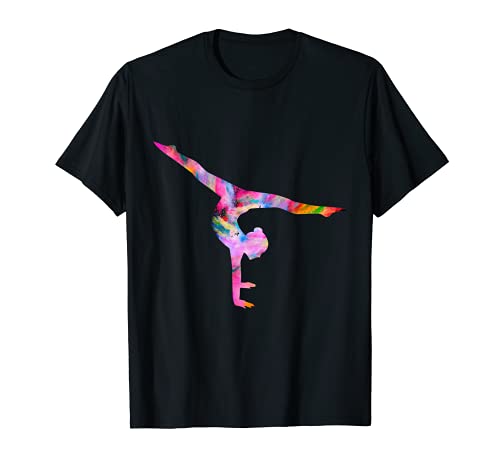 Handstand Turnen Turnerin Bunt Umriss Silhouette Sport Damen T-Shirt Handstand Turnen Turnerin Bunt Umriss Silhouette Sport Damen T-Shirt von LottiKarotti