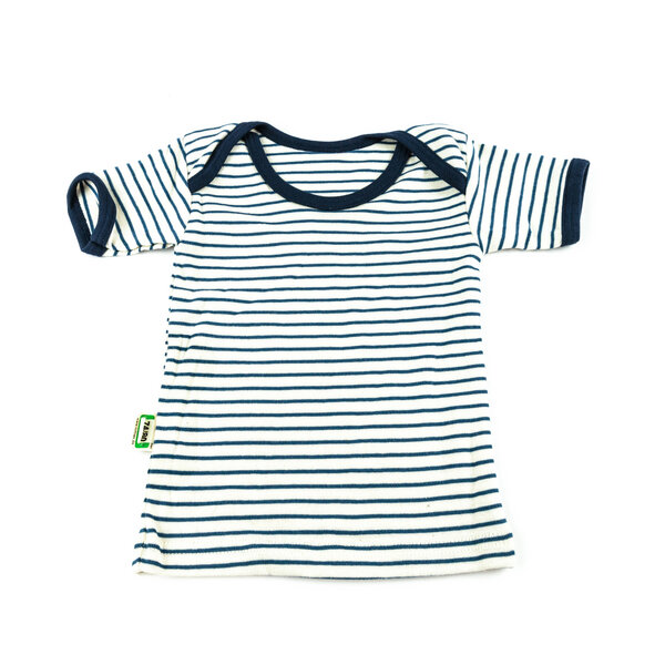 Lotties Baby-Shirt kurzarm gestreift Bio Baumwolle rosa oder blau 50/56-74/80 von Lotties