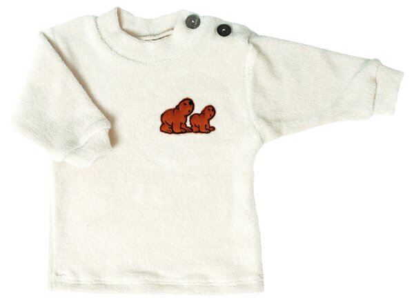 Lotties Baby Sweaty Shirt langarm Bär Bio Frottee Winter 50-92 von Lotties