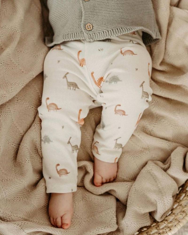 Handmade Dino Leggins - Rib Schlichtes Design von LottisHandmade
