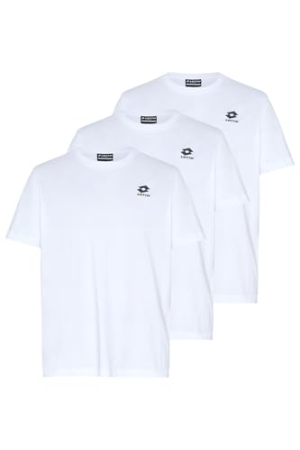 LOTTO Basic Tshirt Herren weiß 3er Pack I Regular Fit T Shirt Herren aus 100% Baumwolle I T Shirts Männer mit kleinem Logo I Herren Shirts Kurzarm I Herren Tshirt Größe M LOTTO Basic Tshirt Herren weiß 3er Pack I Regular Fit T Shirt Herren aus 100% Baumwolle I T Shirts Männer mit kleinem Logo I Herren Shirts Kurzarm I Herren Tshirt Größe M von Lotto