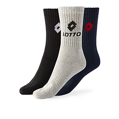 Lotto, 12 Paar Unisex Tennis Socken aus atmungsaktiver, weicher Baumwolle, OEKO-TEX zertifiziert, verschiedenen Farben, 35-38 von Lotto