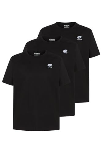 Lotto Herren T-Shirt 3er Pack Schwarz 3XL Kurzarm Regular Fit aus 100% Baumwolle Basic T-Shirt Männer Lotto Herren T-Shirt 3er Pack Schwarz 3XL Kurzarm Regular Fit aus 100% Baumwolle Basic T-Shirt Männer von Lotto
