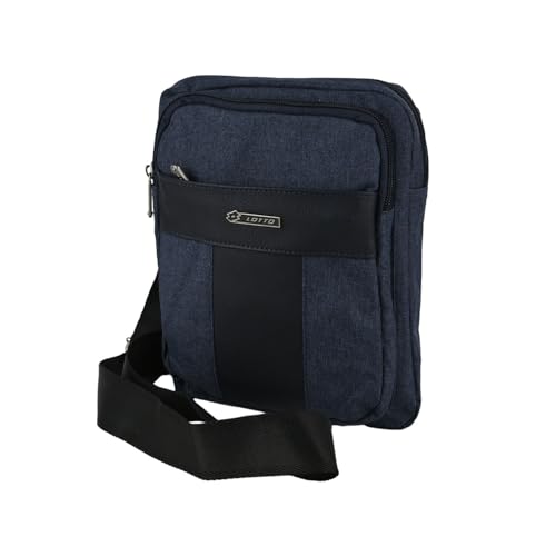 Lotto Herren-Handtasche mit verstellbarem Schultergurt, aus Kunstleder, mehrere Taschen, Blau 10 Groß Lotto Herren-Handtasche mit verstellbarem Schultergurt, aus Kunstleder, mehrere Taschen, Blau 10 Groß von Lotto