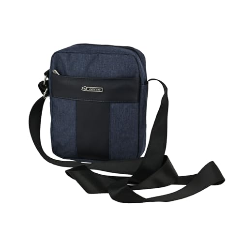 Lotto Herren-Handtasche mit verstellbarem Schultergurt, aus Kunstleder, mehrere Taschen, Blau 10 Klein Lotto Herren-Handtasche mit verstellbarem Schultergurt, aus Kunstleder, mehrere Taschen, Blau 10 Klein von Lotto