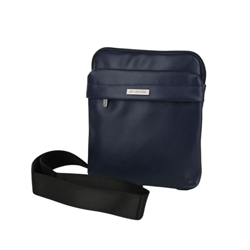 Lotto Herren-Handtasche mit verstellbarem Schultergurt, aus Kunstleder, mehrere Taschen, Blau 518 Groß von Lotto