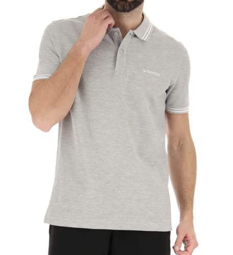 Lotto Herren Polo in Kurzarm - L54608 Classic aus Pique-Baumwolle, Farbe:Grau, Textil:M von Lotto