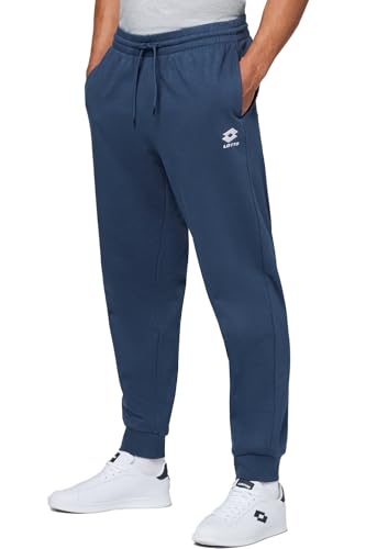 Lotto Herren Jogginghose Dunkelblau XL Trainingshose mit Seitentaschen Elastischer Bund & Kordelzug Lang Freizeithose aus Baumwollmix von Lotto
