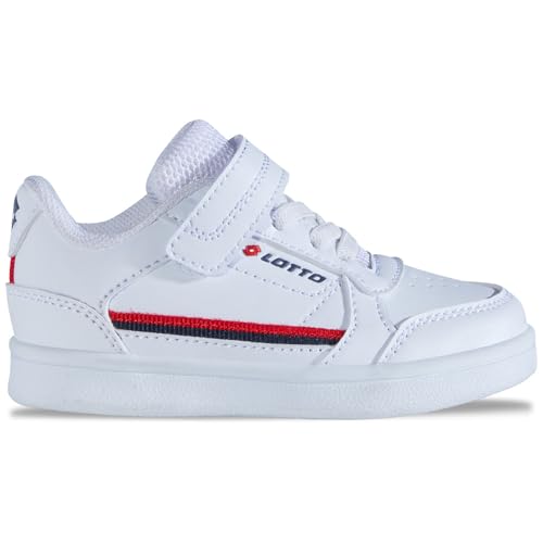 Lotto Jungen Kinder Nandu M Unisex Kids Sneaker, White/RED, 22 EU Lotto Jungen Kinder Nandu M Unisex Kids Sneaker, White/RED, 22 EU von Lotto