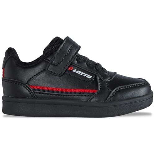 Lotto Nandu M Unisex Kids Sneaker, Black/RED, 27 EU Lotto Nandu M Unisex Kids Sneaker, Black/RED, 27 EU von Lotto