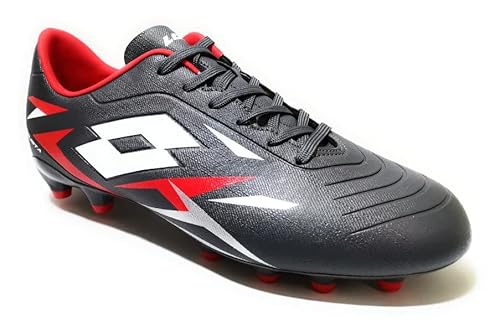 Lotto Solista 700 IV FG Fußballschuhe für Herren, Asphalt All White Flame Red, 43 EU von Lotto