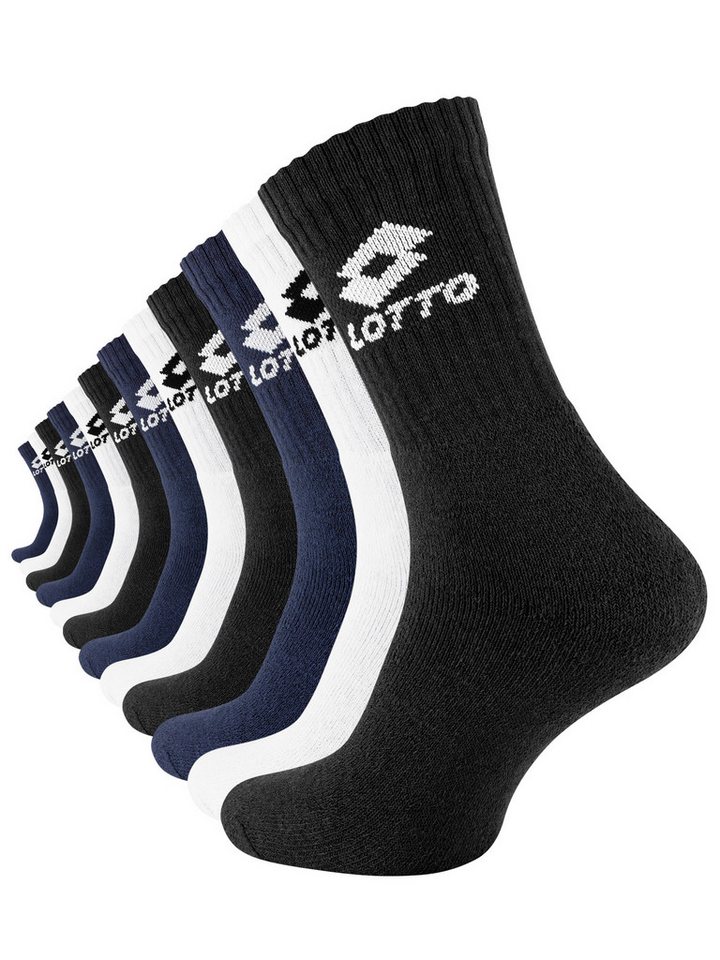 Lotto Socken Tennissocken (12-Paar) mit stoßdämpfendem Vollfrottee-Fußbett von Lotto