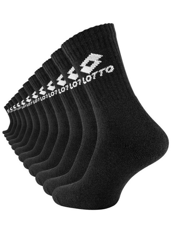 Lotto Socken Tennissocken (12-Paar) mit stoßdämpfendem Vollfrottee-Fußbett von Lotto