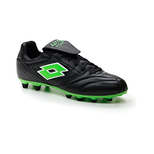 Lotto Stadio 200 III FG, Herren, Fussballschuhe (All Black/Spring Green, eu_Footwear_Size_System, Adult, Men, Numeric, medium, Numeric_43) von Lotto