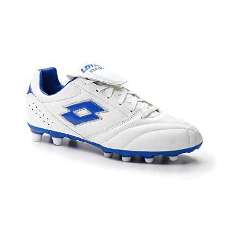 Lotto Stadio 200 III FG, Herren, Fussballschuhe (All White/Pacific Blue, eu_Footwear_Size_System, Adult, Men, Numeric, medium, Numeric_45_Point_5) von Lotto