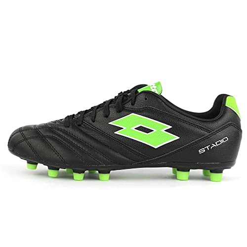 Lotto Stadio 300 III FG All Black/Spring Green, Herren, Fußballschuhe (eu_Footwear_Size_System, Adult, Men, Numeric, medium, Numeric_41) von Lotto