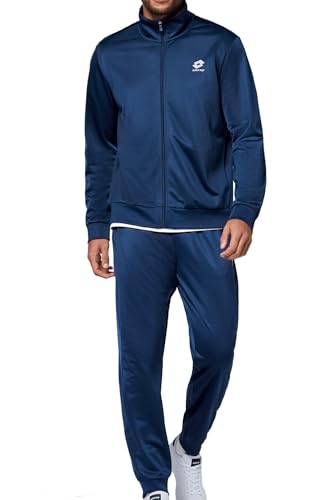 Lotto Trainingsanzug Herren blau Größe 5XL I Sportanzug Regular Fit aus 100% Polyester I Freizeitanzug mit elastischem Bund & praktischen Seitentaschen I Jogginganzug von Lotto