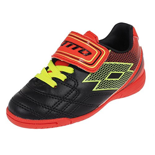 Lotto XI ID JR SL Fußballschuhe Kinder Hallenschuhe schwarz-gelb-rot Gr. 31 EU von Lotto