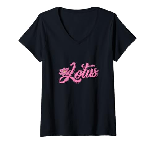 Damen Lotusblume Pflanze Blumengarten T-Shirt mit V-Ausschnitt Damen Lotusblume Pflanze Blumengarten T-Shirt mit V-Ausschnitt von Lotus Flowers Lotus Flower Blossom Lotus Blossom
