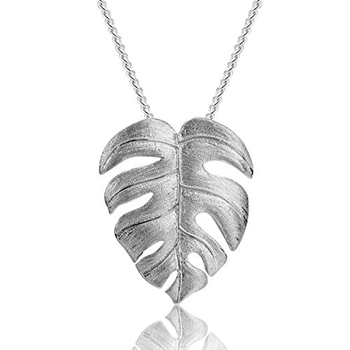Springlight ✦ Weihnachtsgeschenke für Frauen Damen Kette Silber 925 mit Anhänger Monstera Blätter Verlässt Anhänger Halskette Schmuck Geschenke für Frauen.(Silber) von Springlight