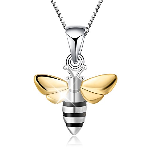 Springlight ✦ Valentinstag Kette für Damen S925 Sterling Silber Kette Damen mit Anhänger Süße Honigbiene Anhänger,Kettenlänge:43cm, Personalisierter Schmuck Geschenke für Frauen. von Springlight