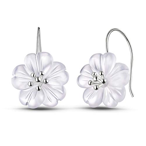 ✦ Valentinstag ✦Springlight S925 Sterling Silber Damen Ohrringe Kristallblume im Regen Ohrringe Silber 925 Hängend Personalisierter Schmuck Geschenke für Frauen.（Silber） von Springlight