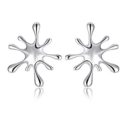 Lotus Fun S925 Sterling Silber Ohrringe Geometrische Formen Spritzen Metall Ohrstecker Persönlichkeit Temperament Schmuck für Frauen und Mädchen von Lotus Fun