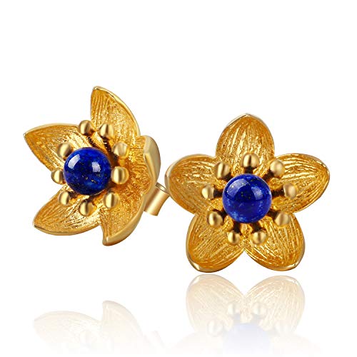 ✦ Geschenke für Frauen ✦Springlight S925 Sterling Silber Ohrstecker Frische Blume Ohrstecker Handmade Personalisierter Schmuck Personalisierte Geschenke, Mädchen Geschenke.(Gold) von Springlight