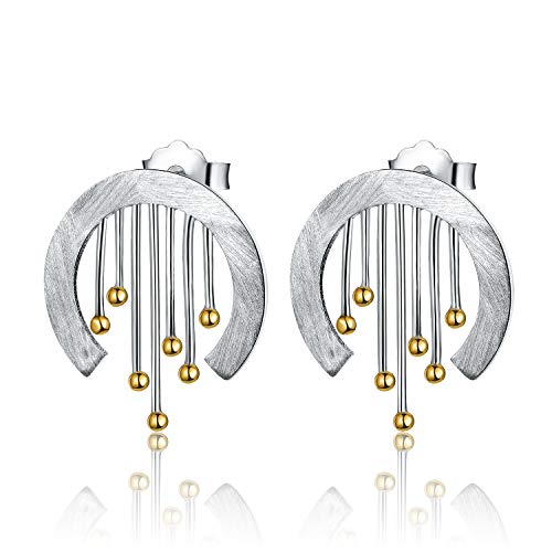 Lotus Fun S925 Sterling Silber Ohrstecker Orientalischer Element Vintage Vorhang Kreativ Natürlicher Handgemachter Einzigartiger Schmuck für Frauen und Mädchen von Lotus Fun