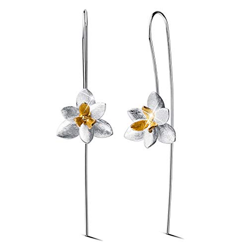 ✦ Valentinstag ✦Springlight S925 Sterling Silber Damen Ohrringe Elegante Orchidee Ohrringe Silber 925 Hängend Handgemachte Personalisierter Schmuck Geschenke für Frauen. von Springlight