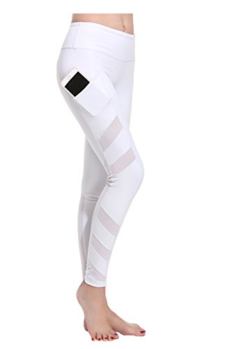 Lotus Instyle Damen Mesh Panels Fitness Hose Gym Leggings Yoga Pants Gr. M, Weiß4 von Lotus Instyle