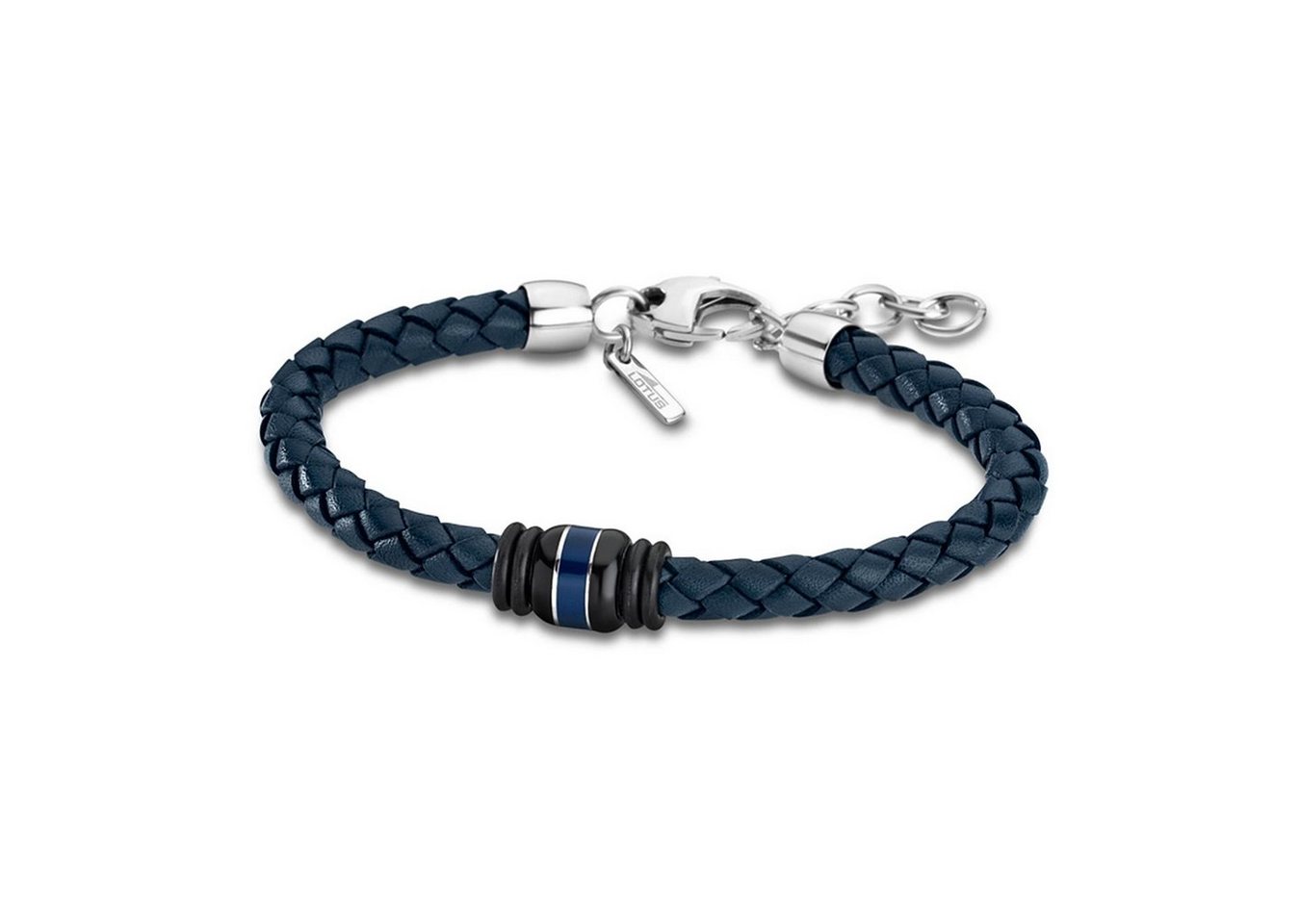 Lotus Style Armband Lotus Style Urban Armband blau (Armband), für Herren aus Edelstahl (Stainless Steel), Echtleder von Lotus Style