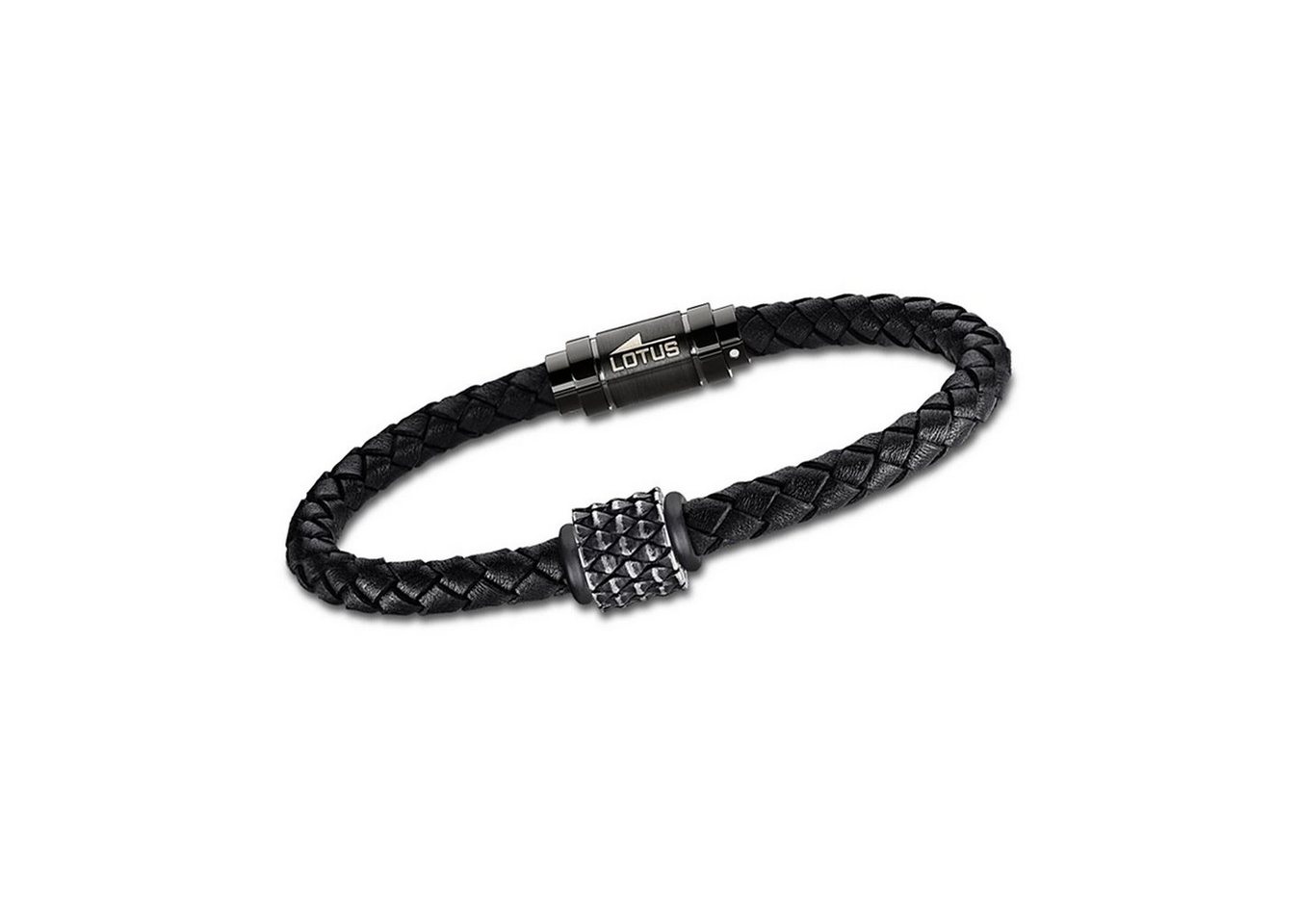 Lotus Style Armband LOTUS Style Armband schwarz (Armband), für Herren aus Edelstahl (Stainless Steel), Echtleder von Lotus Style