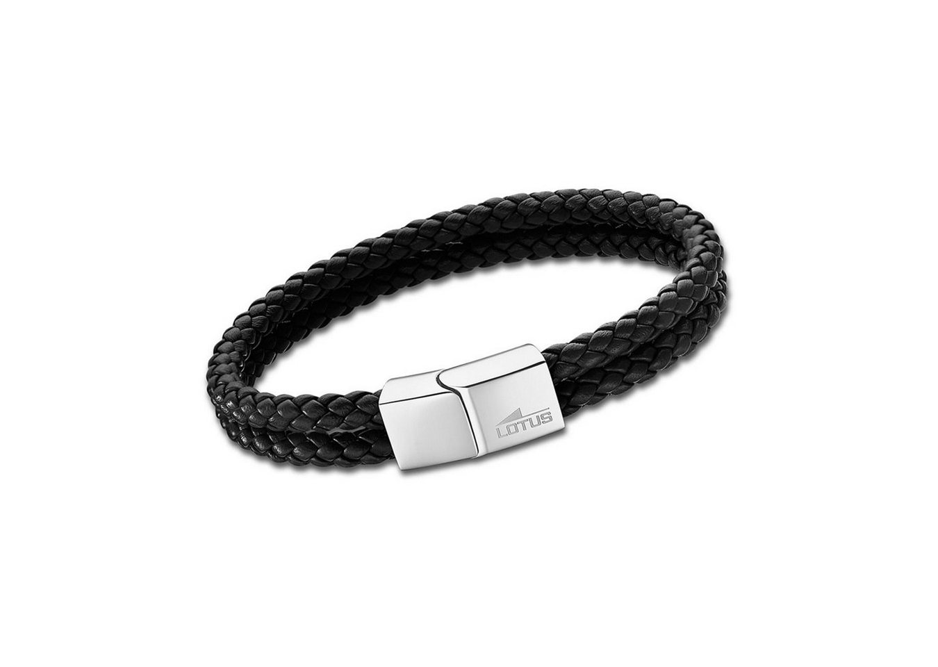 Lotus Style Armband LOTUS Style Armband schwarz (Armband), für Herren aus Edelstahl (Stainless Steel), Echtleder von Lotus Style