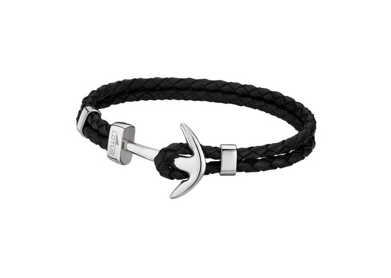 Lotus Style Armband Lotus Style Anker Armband schwarz (Armband), für Herren aus Edelstahl (Stainless Steel), Echtleder von Lotus Style
