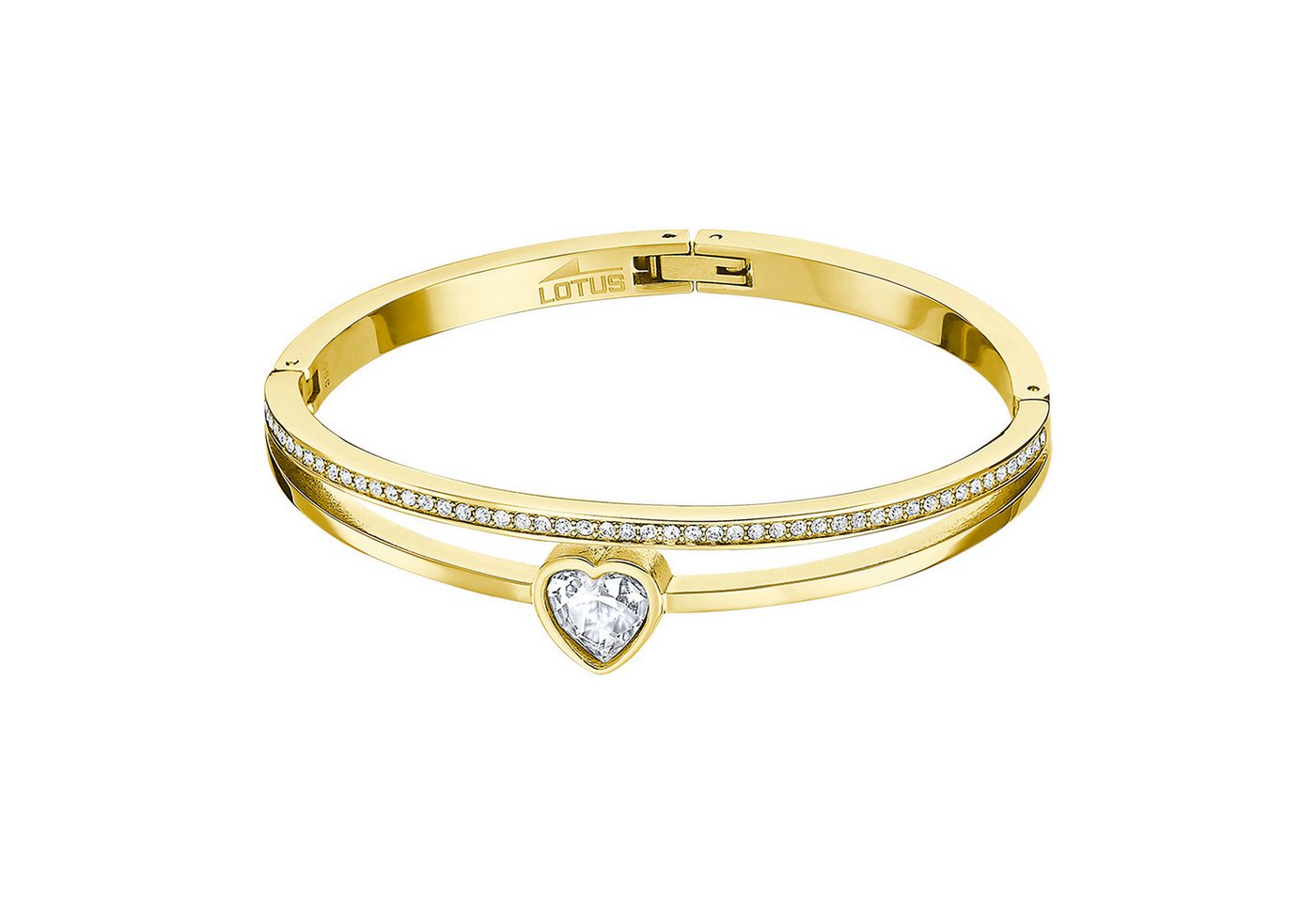 Lotus Style Armreif LS2121-2/1 Damen "Bliss" – Herz mit Zirkonia – Edelstahl vergoldet von Lotus Style