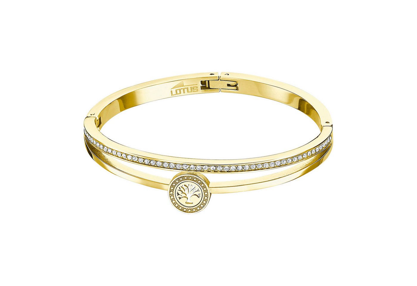 Lotus Style Armreif LS2121-2/3 Damen – Lebensbaum mit Zirkonia – Edelstahl vergoldet von Lotus Style