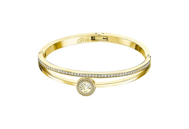 Lotus Style Armreif LS2121-2/3 Damen – Lebensbaum mit Zirkonia – Edelstahl vergoldet von Lotus Style